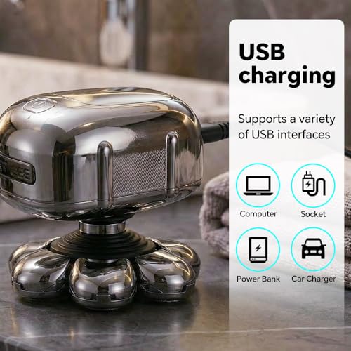 7-in-1 Waterproof Electric Shaver for Men with Nose Hair Trimmer & Clipper - Cordless Dry & Wet Grooming Kit