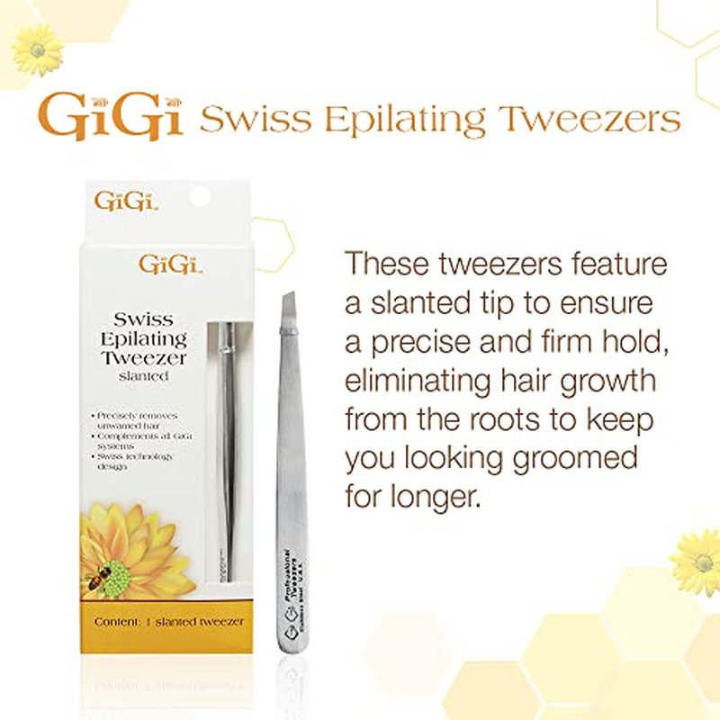 GiGi Slanted Tweezer for Ingrown Hair and Stubble Removal