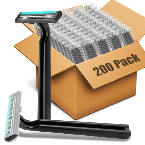 200 Pack Disposable Razors for Men & Women Twin Blade Travel Safety Razors - Black - Variation of THIS listing