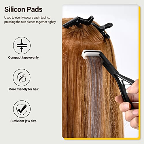 Gomake Black Tape-In Hair Extension Tools Kit with Stainless Steel Pliers & Remover