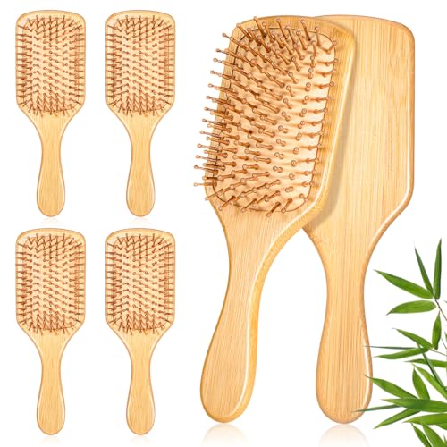 24 Pcs Bamboo Hair Brushes for Detangling & Scalp Massage - Zyghjort Bamboo/24