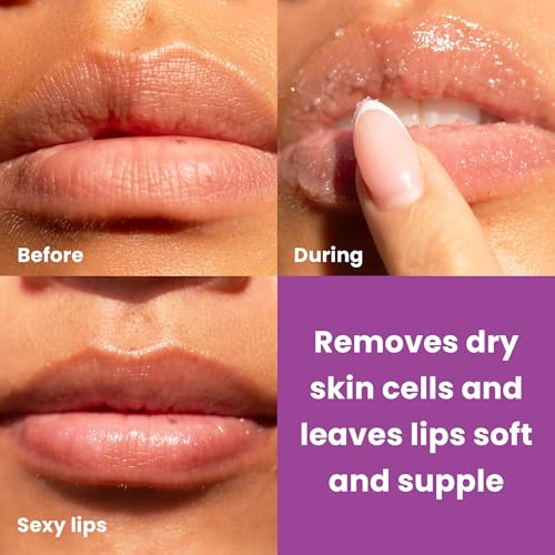Dermasuri - Lip Exfoliator Scrub & Moisturizer - Sugar Scrubs, Overnight Hydration & Softening - Brighten & Soften Dark Lips For Men & Women -Soothing Dryness -Coconut Passion Fruit Flavor - 20g/0.7oz