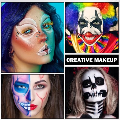 DAMUSI Blue Red White Face Paint Sticks Professional Eye Black Football Baseball Softball,Convenient Design Halloween Face Paint Makeup for Adults and Kids£¨Blue/White/Red Body Paint Sticks£©