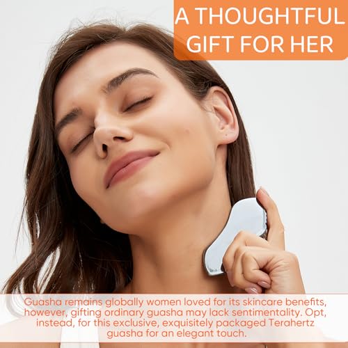 2Pcs Terahertz Gua Sha Facial Tools Set Stone for Lymphatic Drainage, Reduced Puffiness, Relieved Facial Tension ? 100% Natural Terahertz Stone Skin Care Tools
