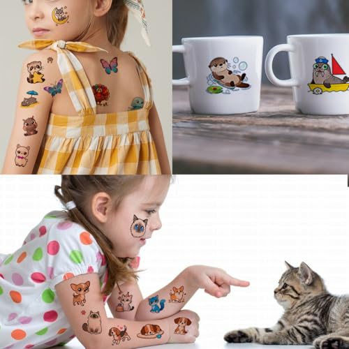 Temporary Tattoos for Kids - 232 Mixed Styles (36 Sheets) Cute Animals Tattoo Stickers for Boys Girls Birthday Party Supplies,Goodie Bag Stuffers & Decoration