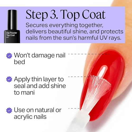 Nailboo Dip Powder Liquid Set with Base Top Coat & Activator - Long-Lasting Manicure Kit