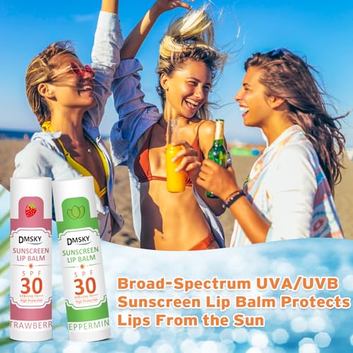 64 Pack SPF 30 Lip Balm Set - 8 Flavors, Bulk Lip Sunscreen with Variation 1 Pack of 64
