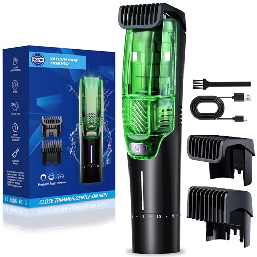Vacuum Hair Clipper & Beard Trimmer for Men IPX6 Waterproof Electric Shaver
