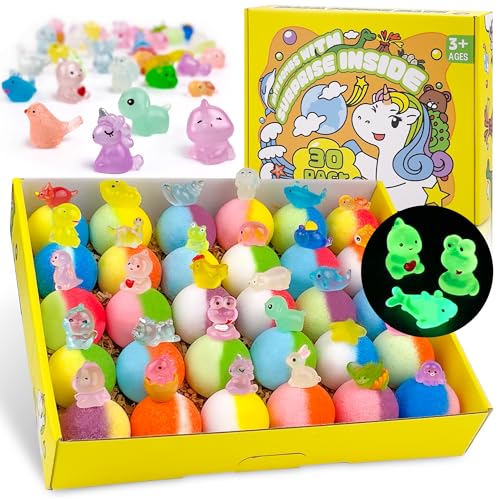 Kids Bath Bombs with Surprise Toy & Glow-in-The-Dark Inside - 30 Pack