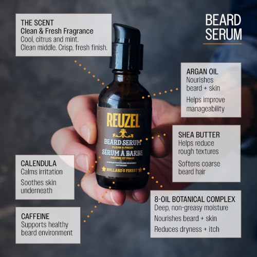 REUZEL 2 oz Beard Serum, Hydrating Non-Greasy & Non-Comedogenic