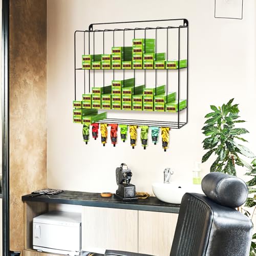 IKARE Black Hair Color Organizer Rack - Wall Mount Storage for Salon Tubes