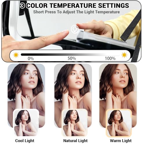 Travel Makeup Bag with LED Mirror, Adjustable Dividers & Brush Storage