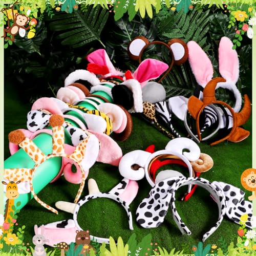 35 Pcs Animal Ears Headbands for Kids & Adults - Zoo Jungle Cat Hair Accessories