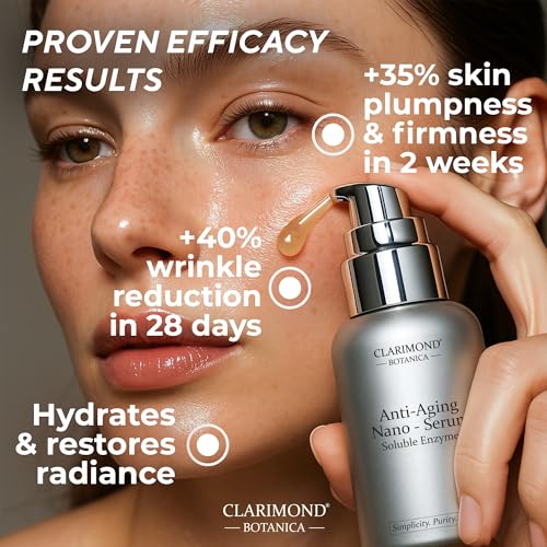 Clarimond Anti-Aging Serum & Face Cream Set w/ Nano Fermentation, Pro-Xylane¢â, Peptides & Collagen ? Hydrating, Firming, Wrinkle Reduction, Brightening Skincare Duo for Youthful, Glowing Skin
