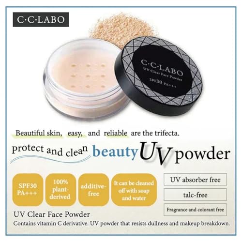 UV Clear Face Powder 10g ? Lightweight Loose Powder With SPF30 PA+++ And Plant-Based Formula For A Smooth, Natural Finish