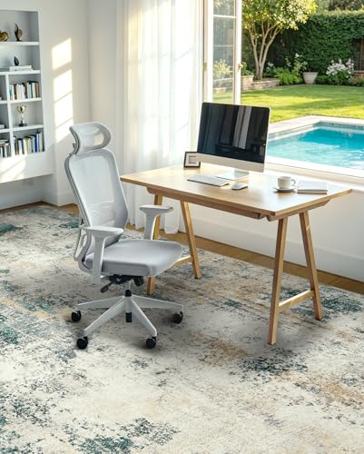 9x12 Modern Abstract Area Rug - Gray Green Washable Non-Slip Carpet for Living Room, Dining, Bedroom, Office - Variation: Gray Green/Mud Yellow