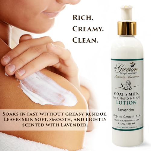 Lavender Goat Milk Body Lotion & Face Wash Set – Moisturizing Skin Care, 8oz Each