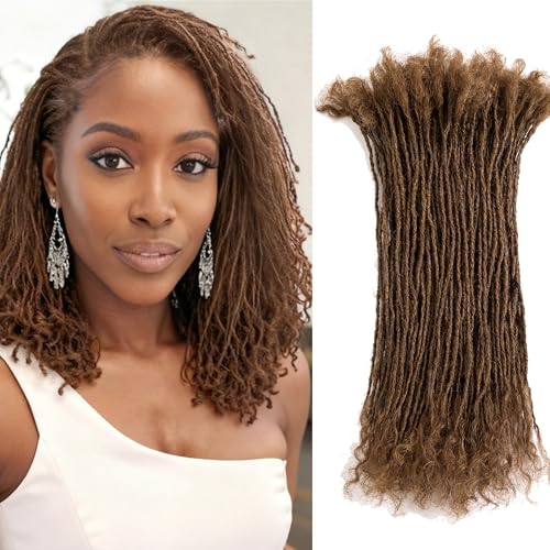 Human Hair Sisterlocks Micro Locs Extensions 8 Inch-30 Strands - #4, Soft & Natural