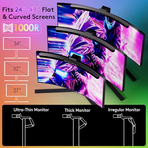 Monitor Light Bar RGB Backlight with Music Sync for Curved Monitors