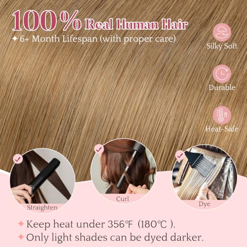 SEGO Clip-In Short Hair Extensions Light Brown 10 Inch - Real Human Hair