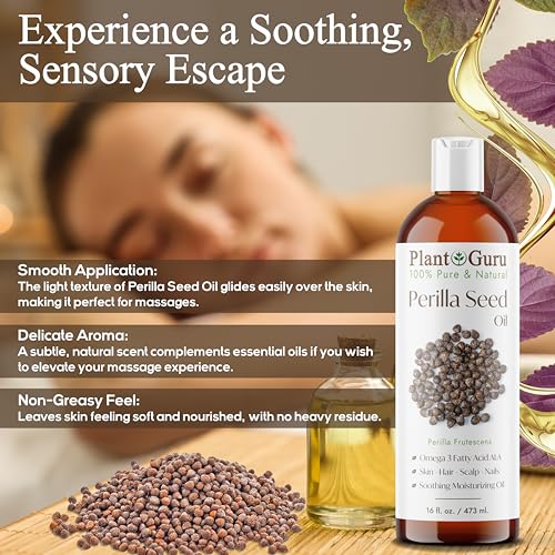 Perilla Seed Oil 32 fl oz - Cold Pressed Natural Skin, Hair & Body Moisturizer