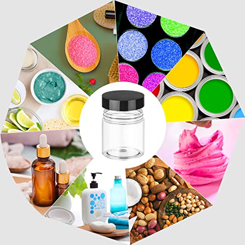 4oz Plastic Cosmetic Jars with Black Lids - 48 Pack Leak-Proof Refillable Containers