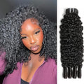 Burmese Curly Human Hair Bundle 14 Inch with Spiral End & Closure - Natural Black