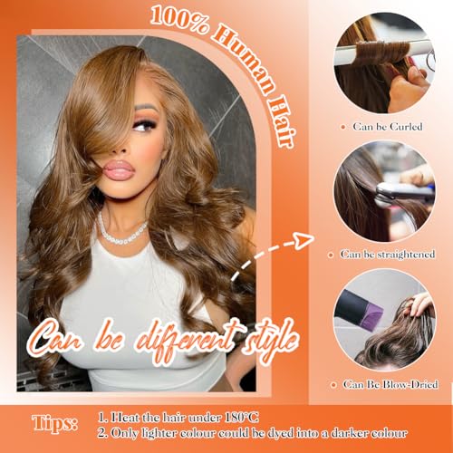 Tape-In Hair Extensions Human Hair 18 Inch Light Medium Brown (#6) 50g Set
