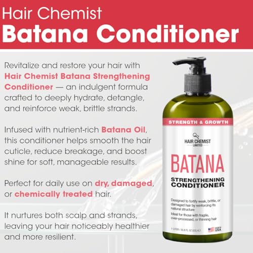 Strengthening Shampoo & Conditioner Set - Hair Growth & Thickening, 33.8 oz