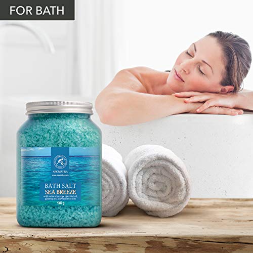 Natural Bath Sea Salt 46 Oz with Essential Oils - Relaxing Calming Aromatherapy