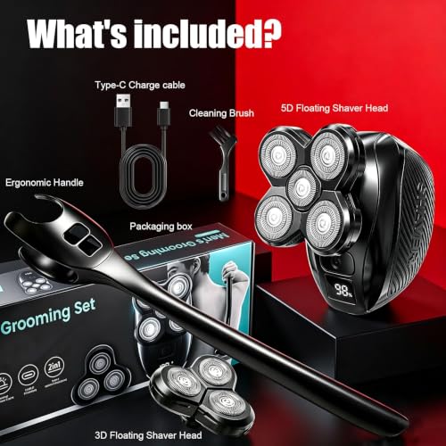 Men's Back Shaver with Long Handle - Detachable, Rechargeable Grooming Tool