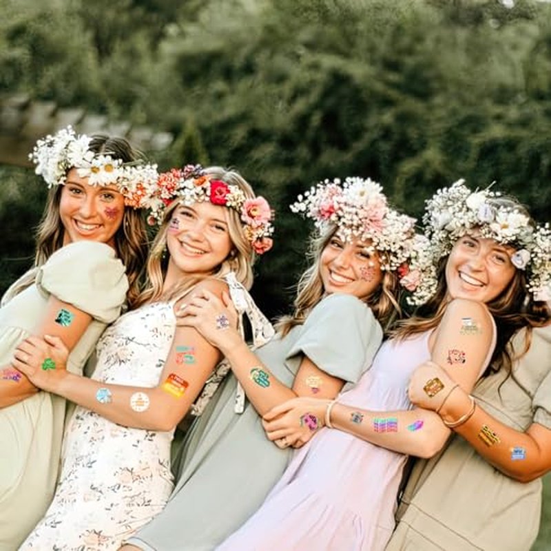 100 PCS Marigold Flower Temporary Tattoos Themed Birthday Party Decorations Favors Supplies D?cor Mexico Dia de Los Muertos Day of The Dead Tattoo Stickers Gifts For Game Boys Girls Classroom School