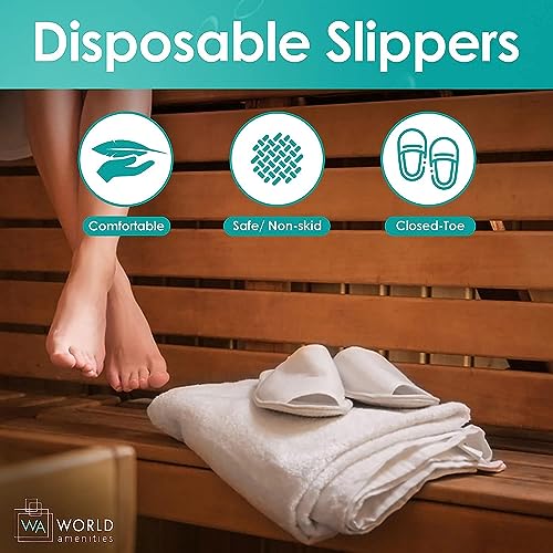 Unisex Spa Slippers Bulk Pack - Ultra Soft Open Toe Hotel Guest Disposable Slippers