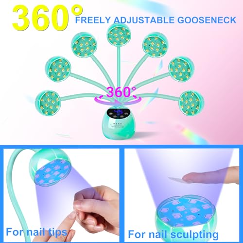 Mini UV Nail Lamp with Gooseneck & Rechargeable Battery - Blue