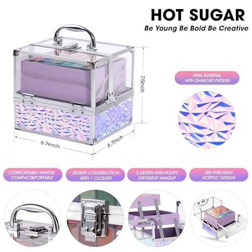 Hot Sugar Teen Makeup Kit for Girls Purple Birthday Gift Set - 42pcs