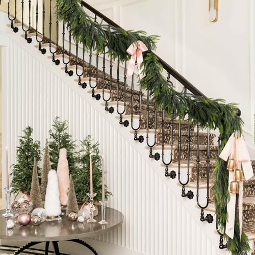12ft Artificial Norfolk Pine Garland - Real Touch Christmas Greenery for Indoor Outdoor Decor Variation of 1