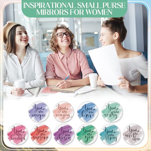 Inspirational Employee Appreciation Gifts Set - Pastel Makeup Bags & Compact Mirrors, 60 Pieces