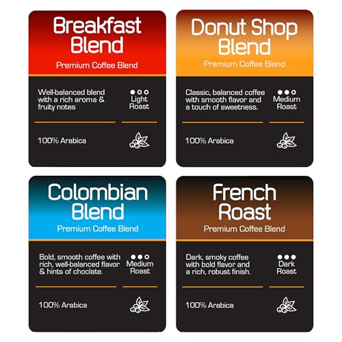 Roast Ridge Variety Pack Coffee Pods for Keurig - 100 Count, 4 Flavors, Light to Dark Roast