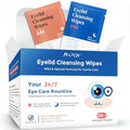 Day & Night Eyelid Wipes for Dry Eyes & Blepharitis Relief - Morning Revitalizing & Evening Soothing Restoration, Dual Use Eyelid & Lash Cleaner for Women and Men, Travel Essentials