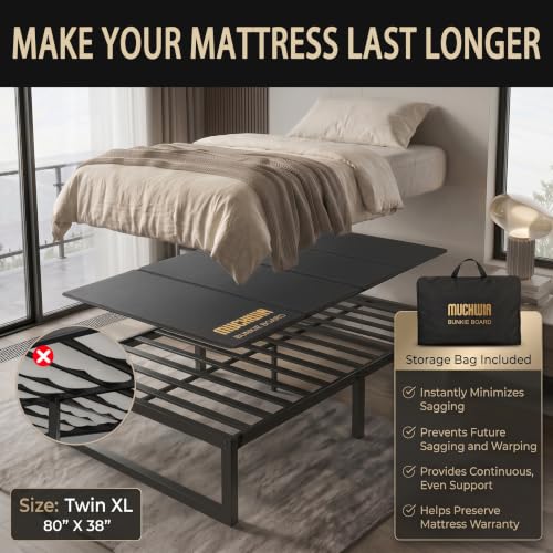 MuchWin Twin XL Bunkie Board 38x80 Anti-Sag Support for Memory Foam & Innerspring Mattresses