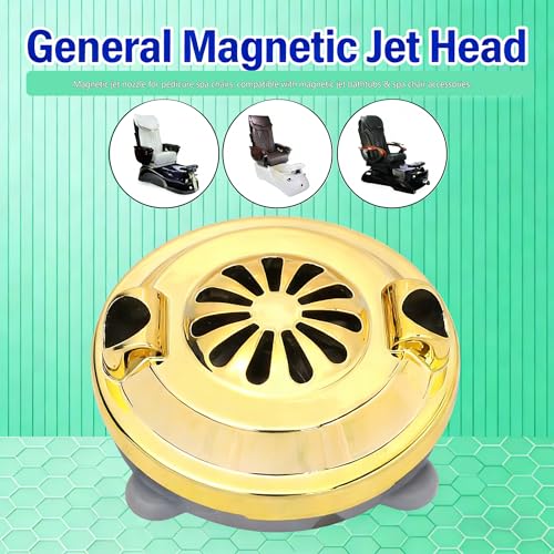 Pipeless Magnetic Jet Head predicure jet Replacement for Pedicure SPA Chair & Tubs - Fit with Foot massage parlor, hair salon, massage parlor, therapy parlor-GOLD(4 pin)