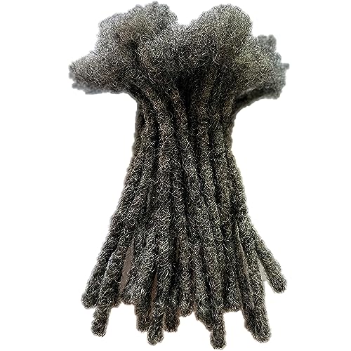 Human Hair Loc Extensions Salt and Pepper #39 - 12 Inch Small Size, 10 Dreads/Bundle
