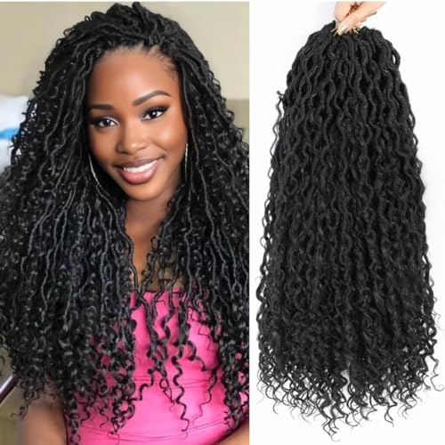 24 Inch Faux Locs Crochet Hair 7 Packs Boho Curly Ends for Black Women