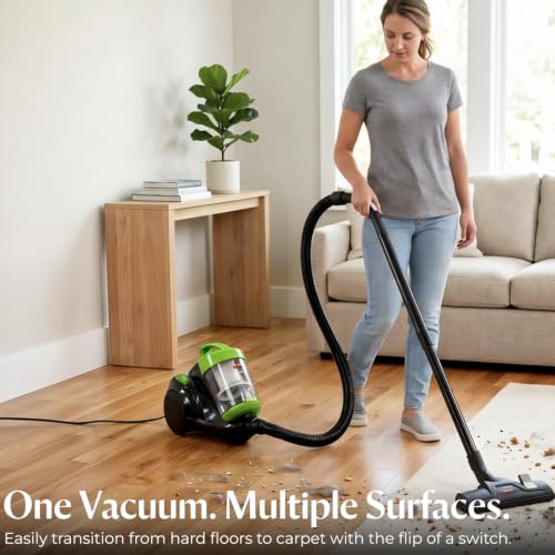 Canister Bagless Vacuum Cleaner - Lime Zing 2156A for Hard Floors & Carpet