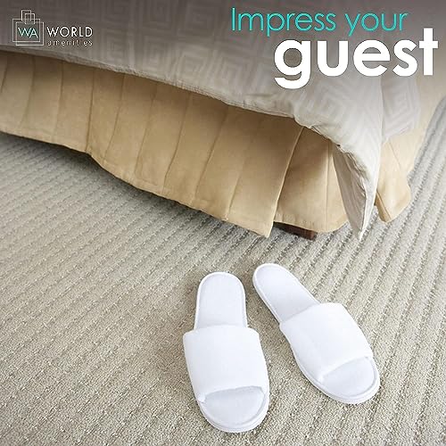 Unisex Spa Slippers Bulk Pack - Ultra Soft Open Toe Hotel Guest Disposable Slippers