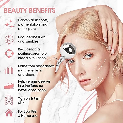 Ice Globes for Facials | Unbreakable Steel Cooling Roller | Cryo Sticks for Face | Massager for Face Neck & Eyes | Skin Care for Dark Circles, Puffiness, (STEEL 360 Rotating) (STELL l360 Rotating)