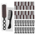 Disposable Black Hair Combs Pack of 100 - Individually Wrapped, Travel-Size Styling Tools with Brushes & Combs