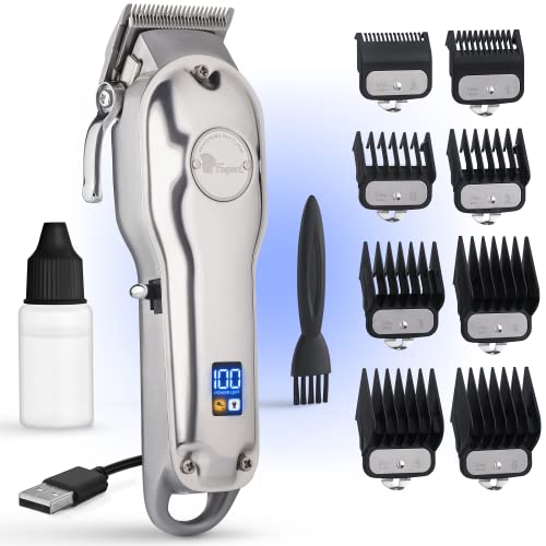 Fagaci Cordless Hair Clippers for Men & Women - Silver, Professional Grooming Tool