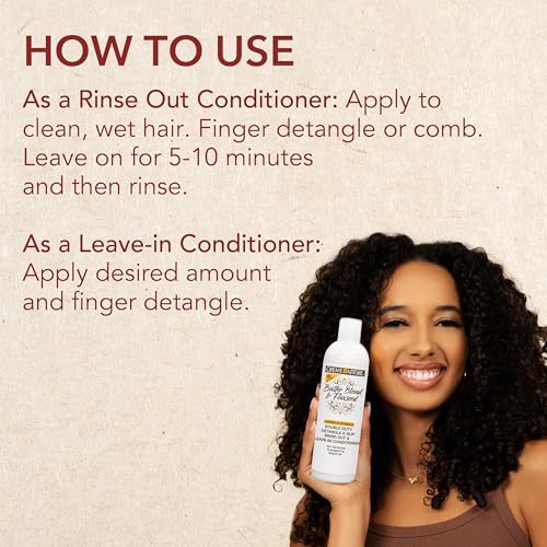 Creme of Nature Double Duty Detangle and Slip Shampoo with Butter Blend, Flaxseed and Argan Oil, Moisture-Rich Elongating Cleanser for Natural, Curly and Textured Hair, 12 oz