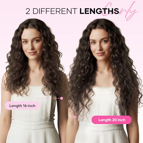 Dark Brown Curly Clip-In Hair Extensions 20 Inch 4PCS Voluminous Hairpieces